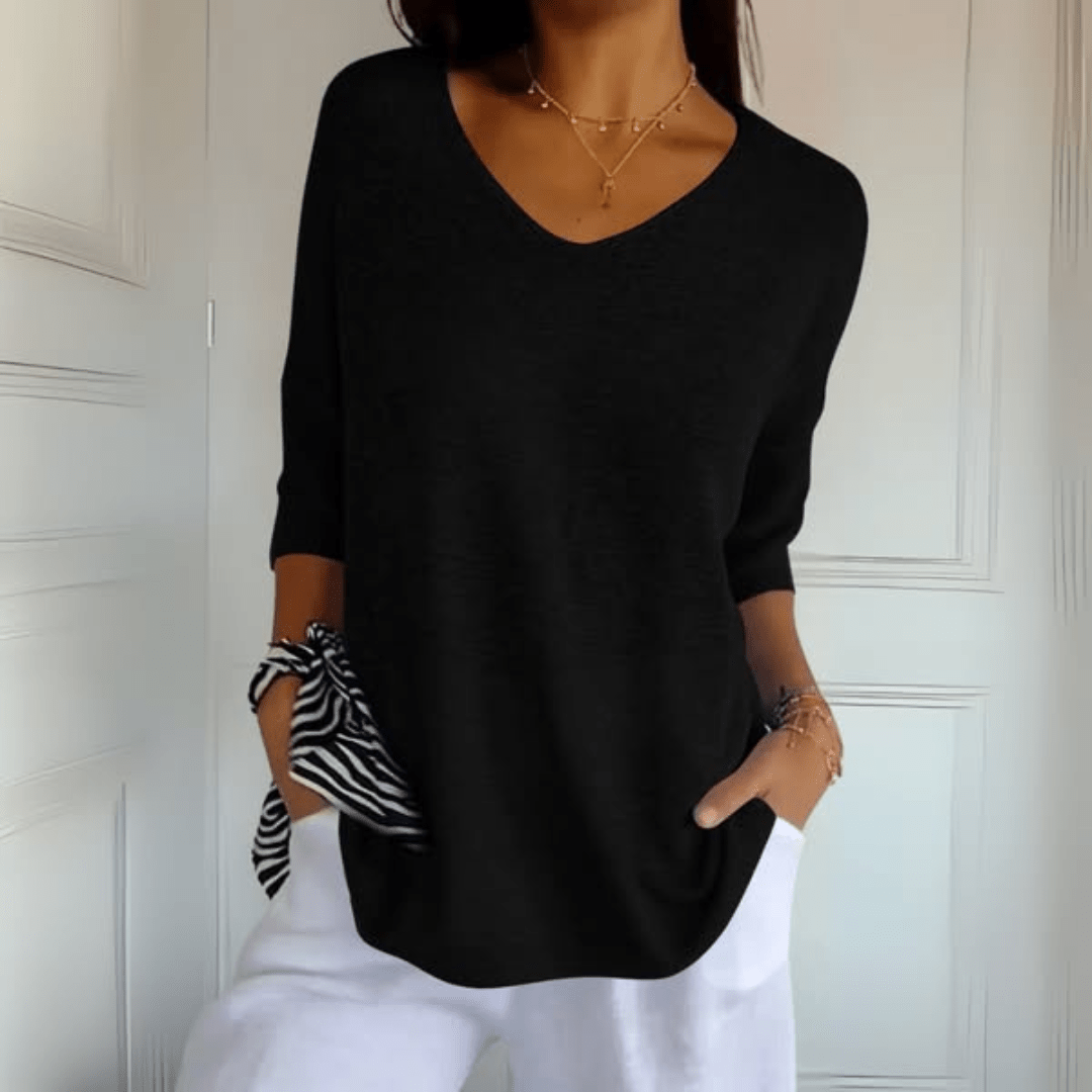 Carlijn™ | Gebreide V-hals top