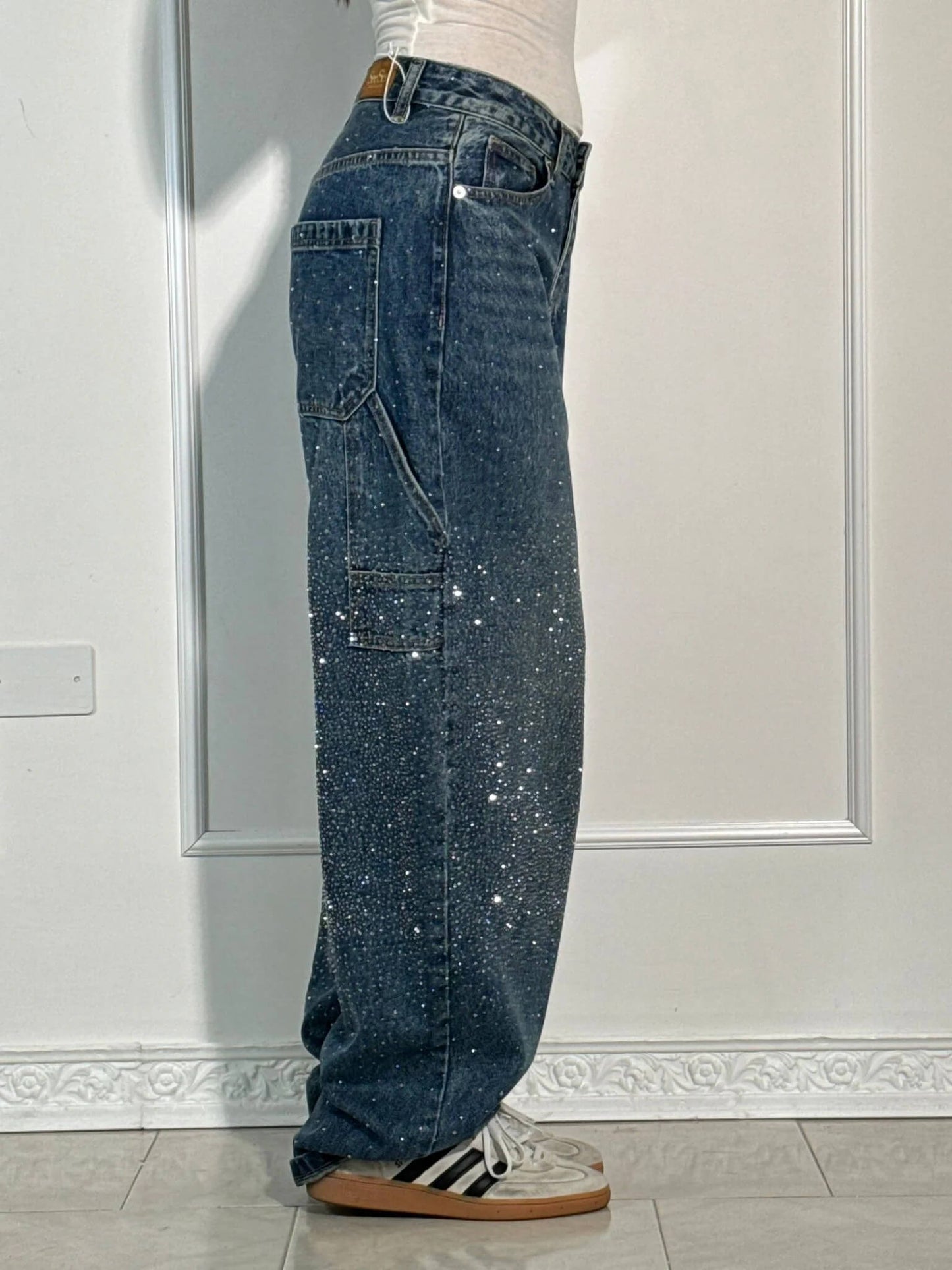 Jassy™ | Glanzende Denim Jeans