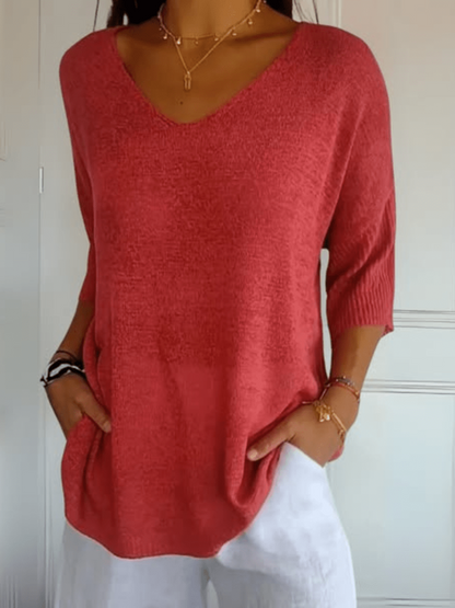 Carlijn™ | Gebreide V-hals top
