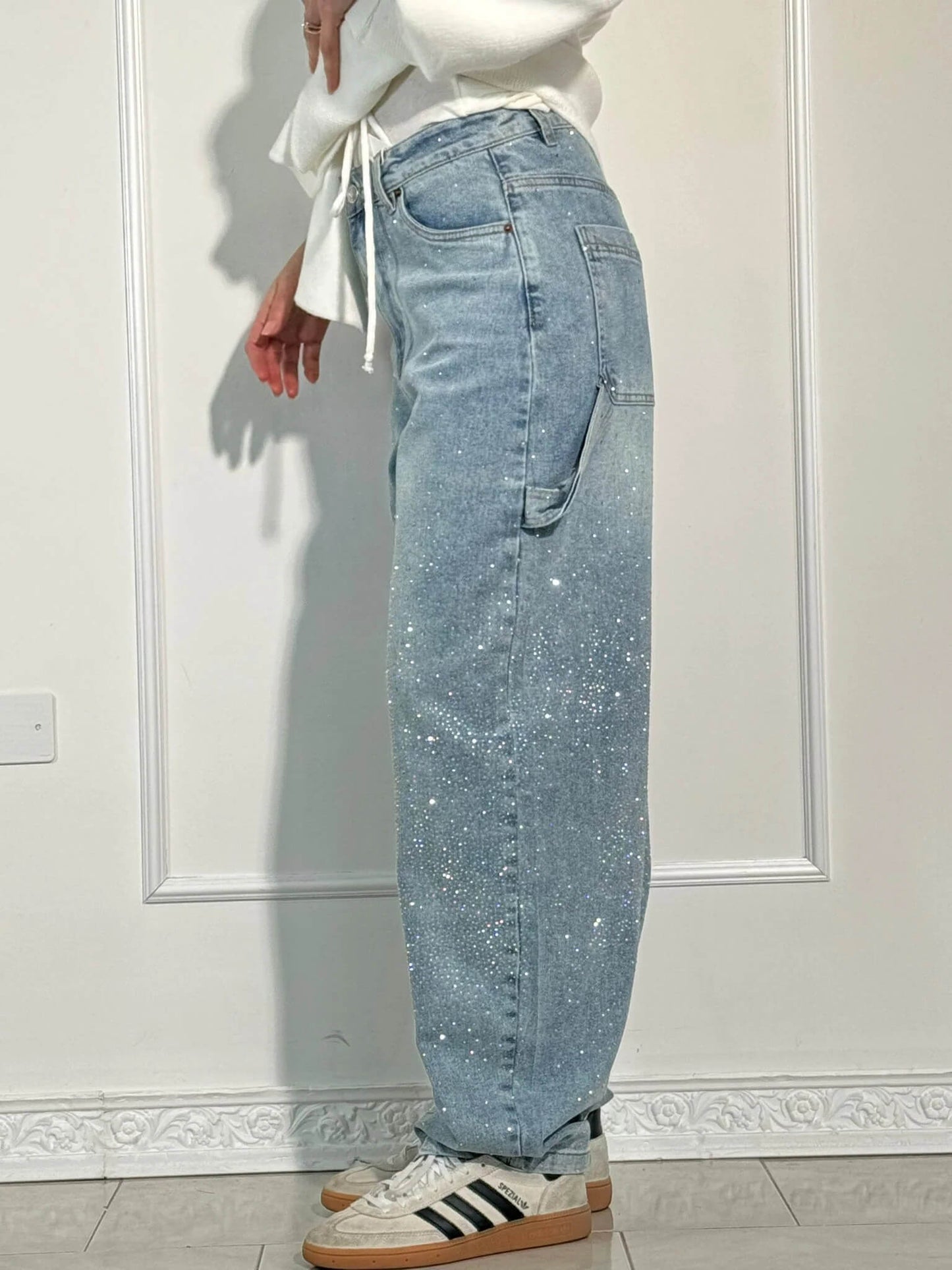 Jassy™ | Glanzende Denim Jeans