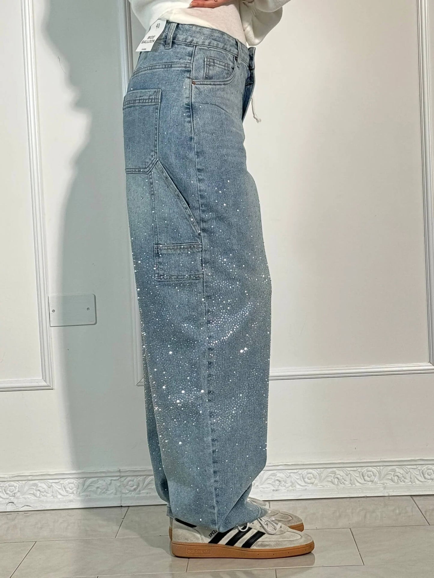 Jassy™ | Glanzende Denim Jeans