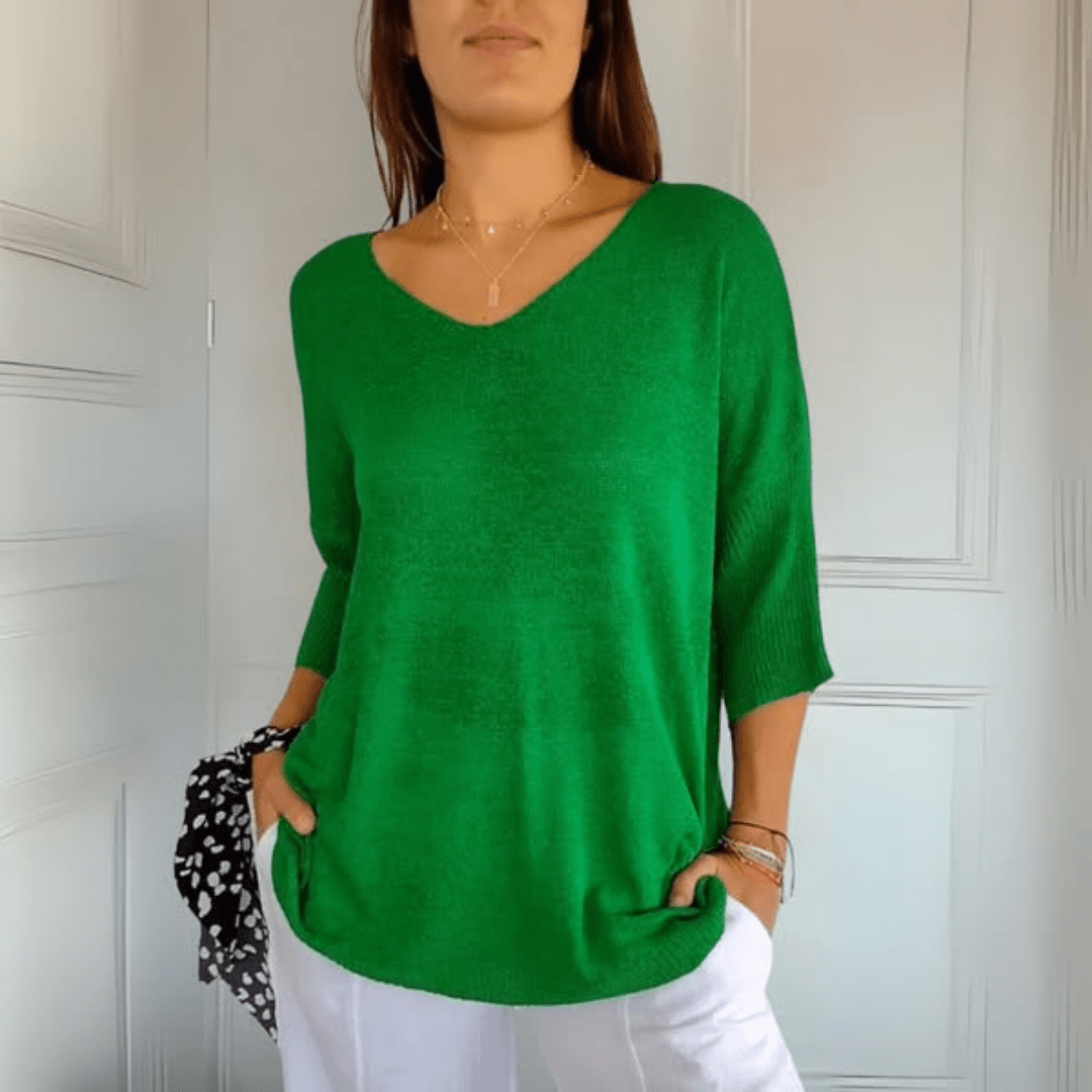 Carlijn™ | Gebreide V-hals top