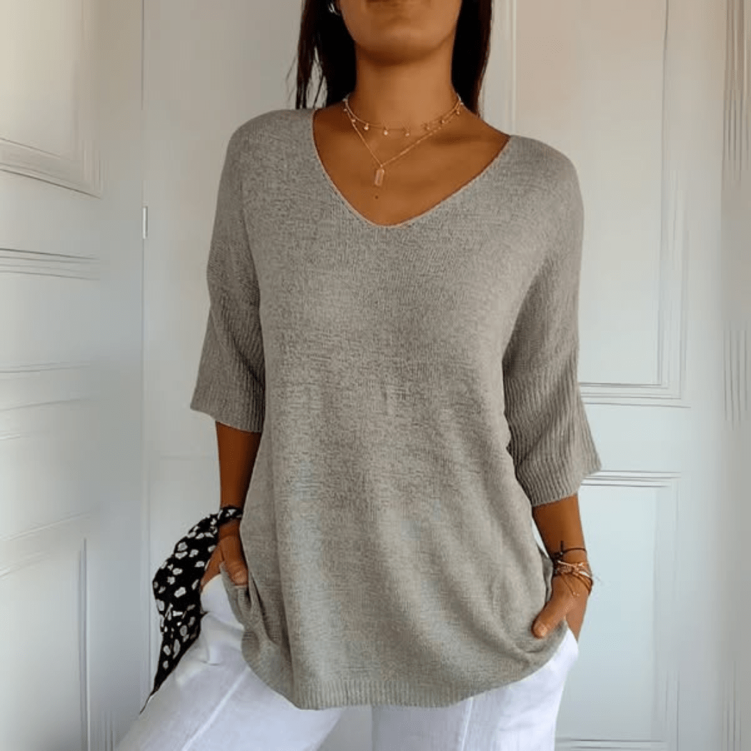 Carlijn™ | Gebreide V-hals top