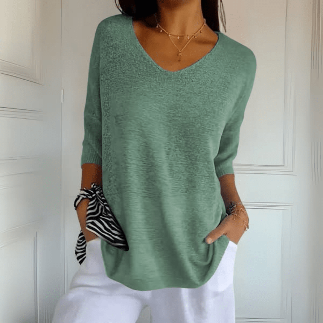 Carlijn™ | Gebreide V-hals top
