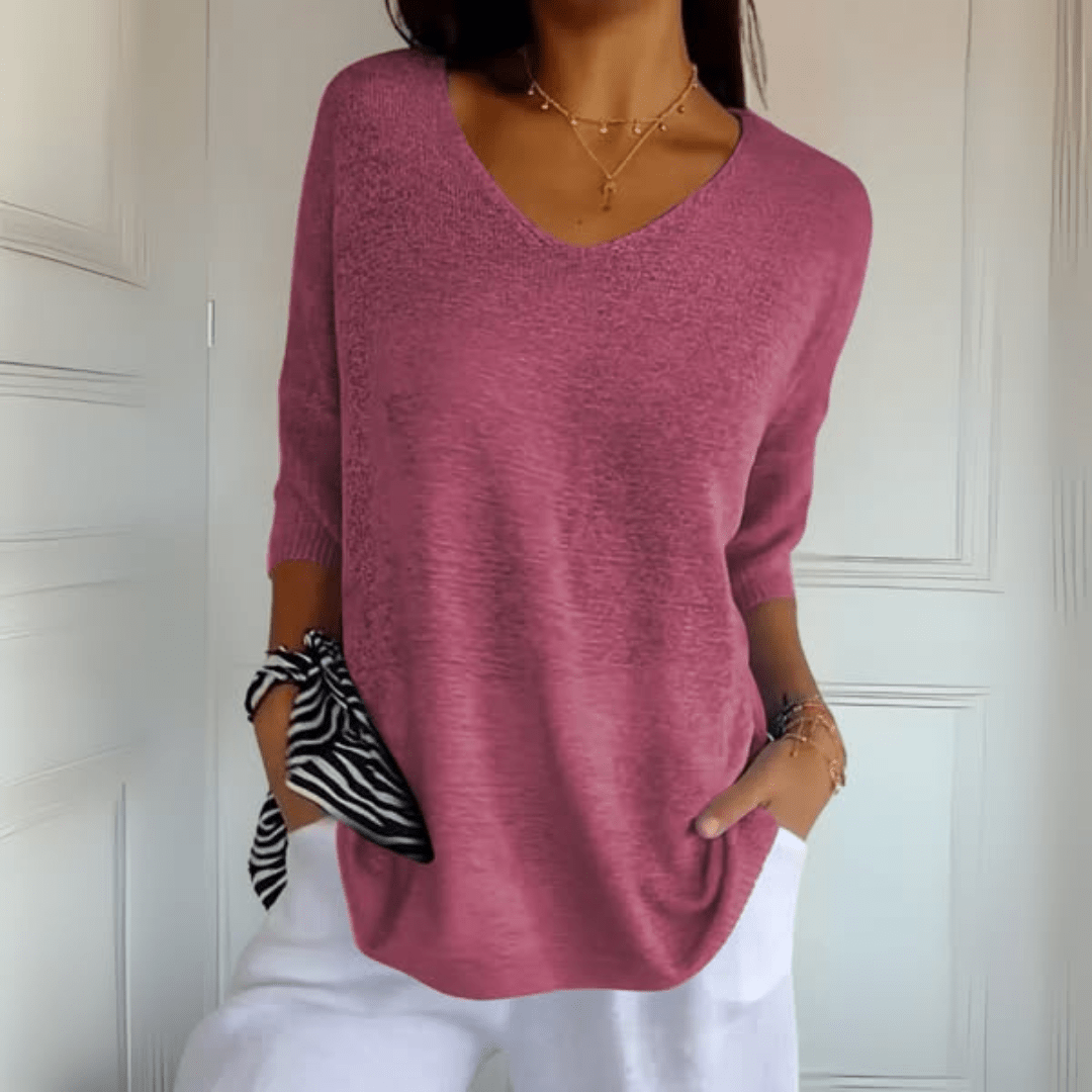 Carlijn™ | Gebreide V-hals top