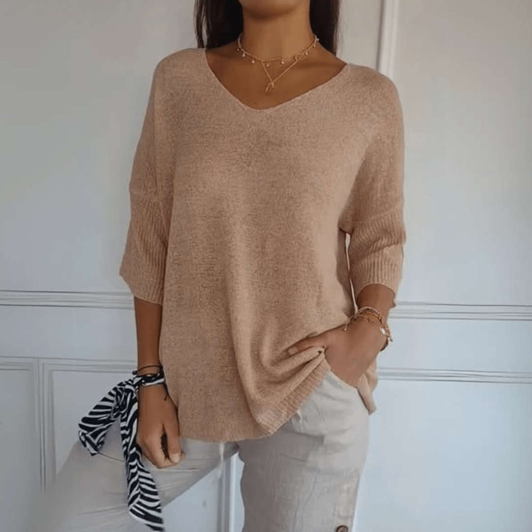 Carlijn™ | Gebreide V-hals top