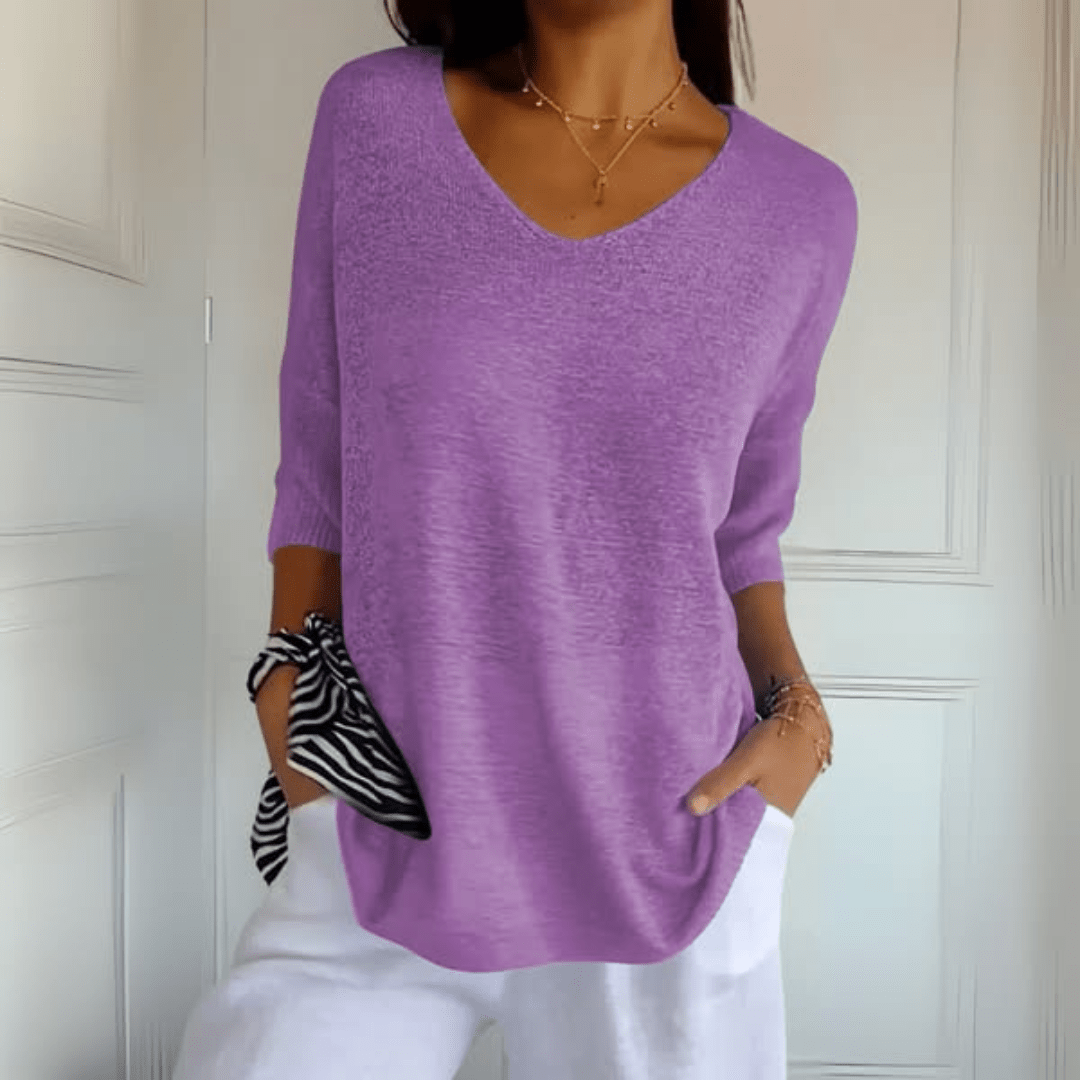 Carlijn™ | Gebreide V-hals top